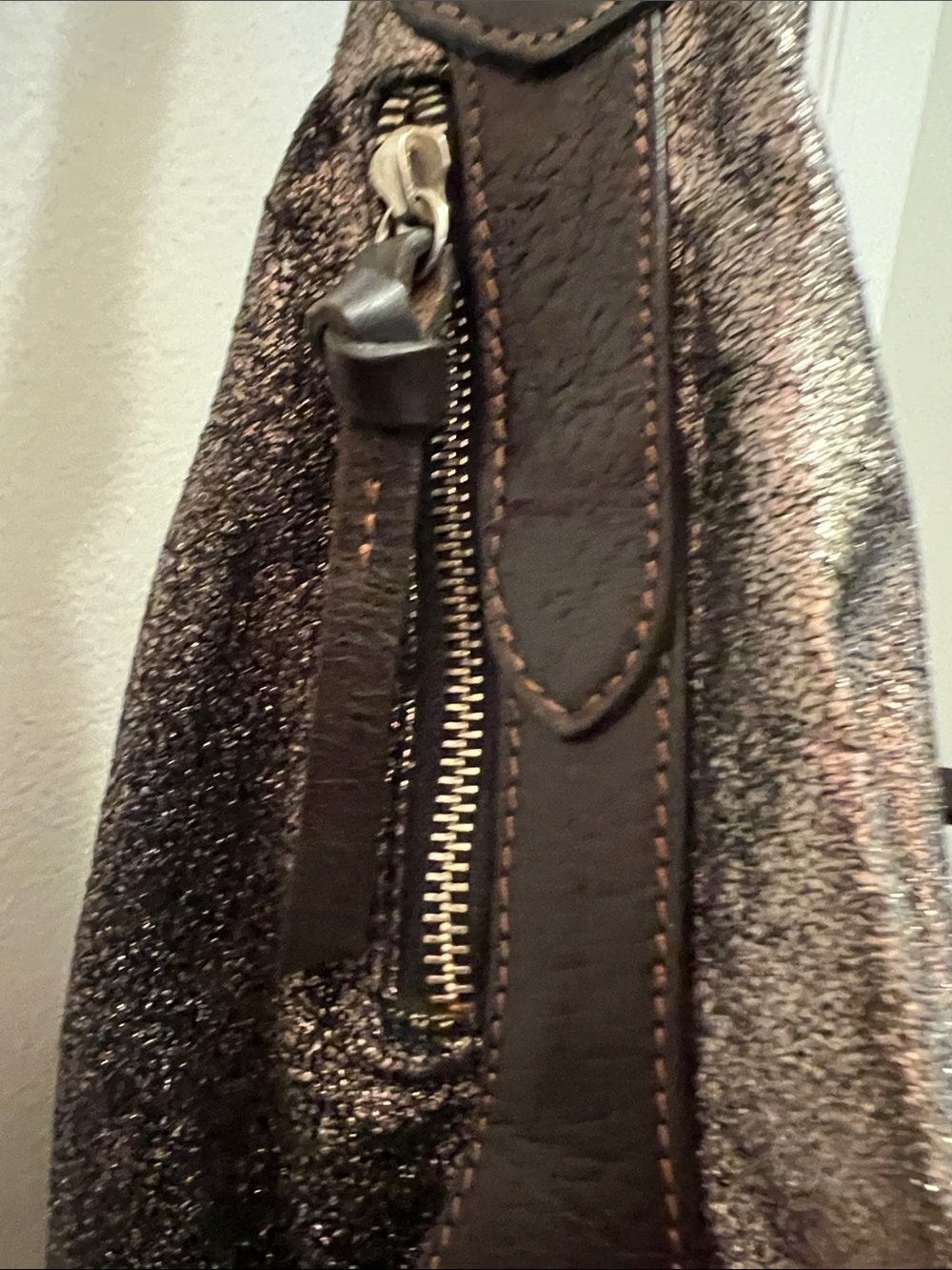 Tano Metallic Black Shoulder Hobo Bag - Picture 5 of 6